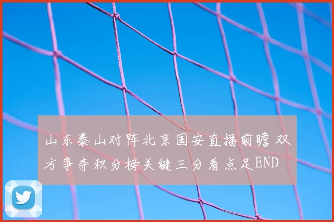 山东泰山对阵北京国安直播前瞻 双方争夺积分榜关键三分看点足END